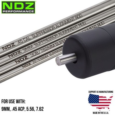 NDZ Suppressor Bore Alignment Rod 5.56/7.62/.223/.308/9MM/.45 Caliber ...