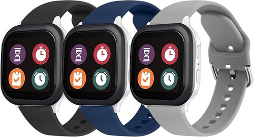 3 Pack Bands Compatible with Gizmo Watch Band Black+Navy Blue+Gray  - Afbeelding 1 van 5