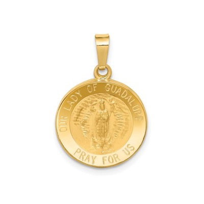 14k Yellow Gold Virgin Mary Pendant Our Lady of Guadalupe Catholic Medallion