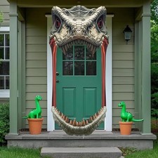 Dinosaur Birthday Party Decorations Dino Door Banner Porch Sign for Boys