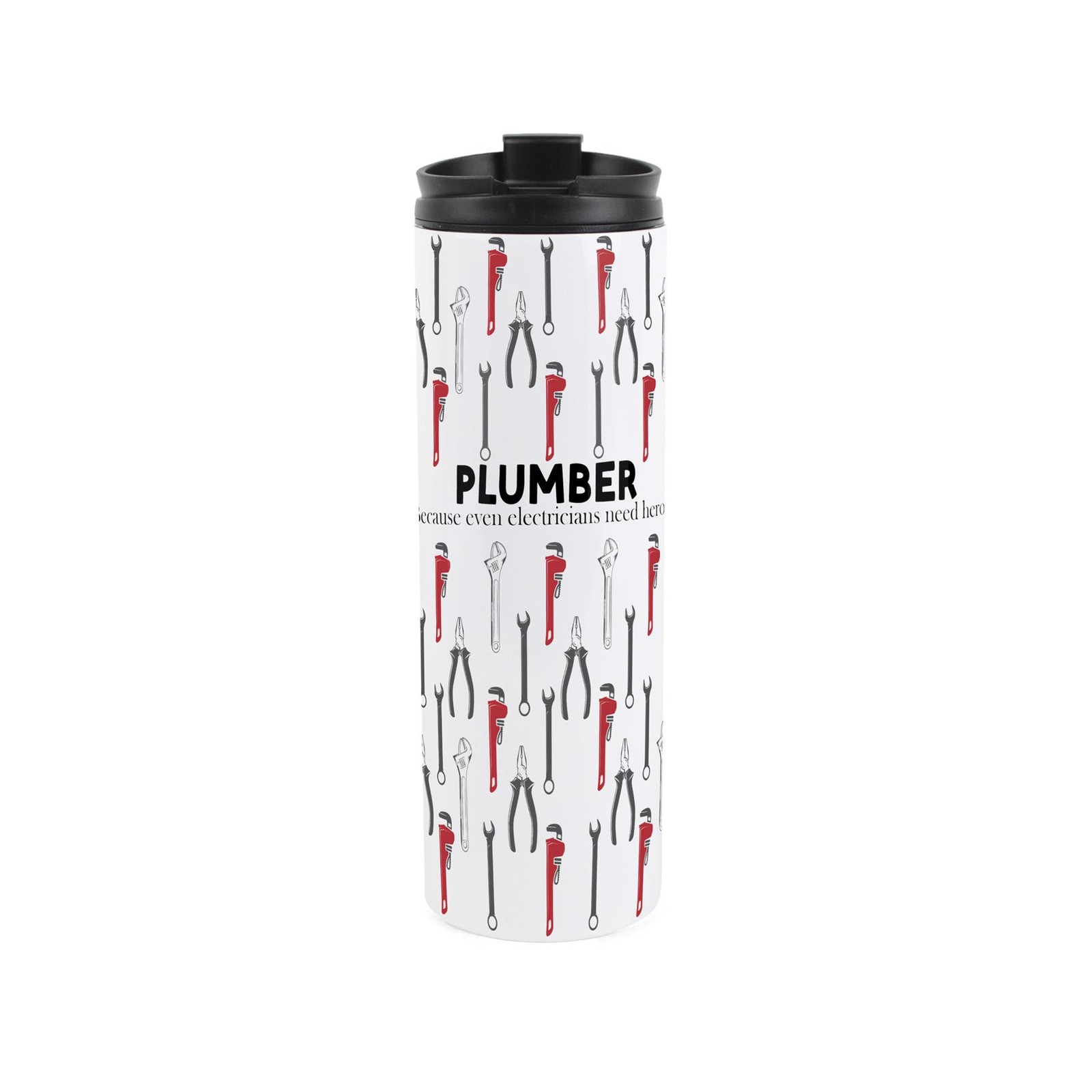 Plumber Travel Mug - Novelty Trades Gift Reusable Stainless Steel Travel Flask