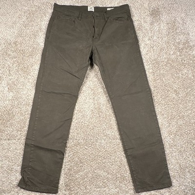 Flint and Tinder Olive Twill Cotton Straight Fit Men's Casual Pants Size 34x32