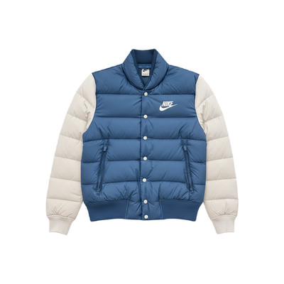 Nike Comfortable Stand Collar Warm Sports Duck Down Puffer Jacket Men's Blue