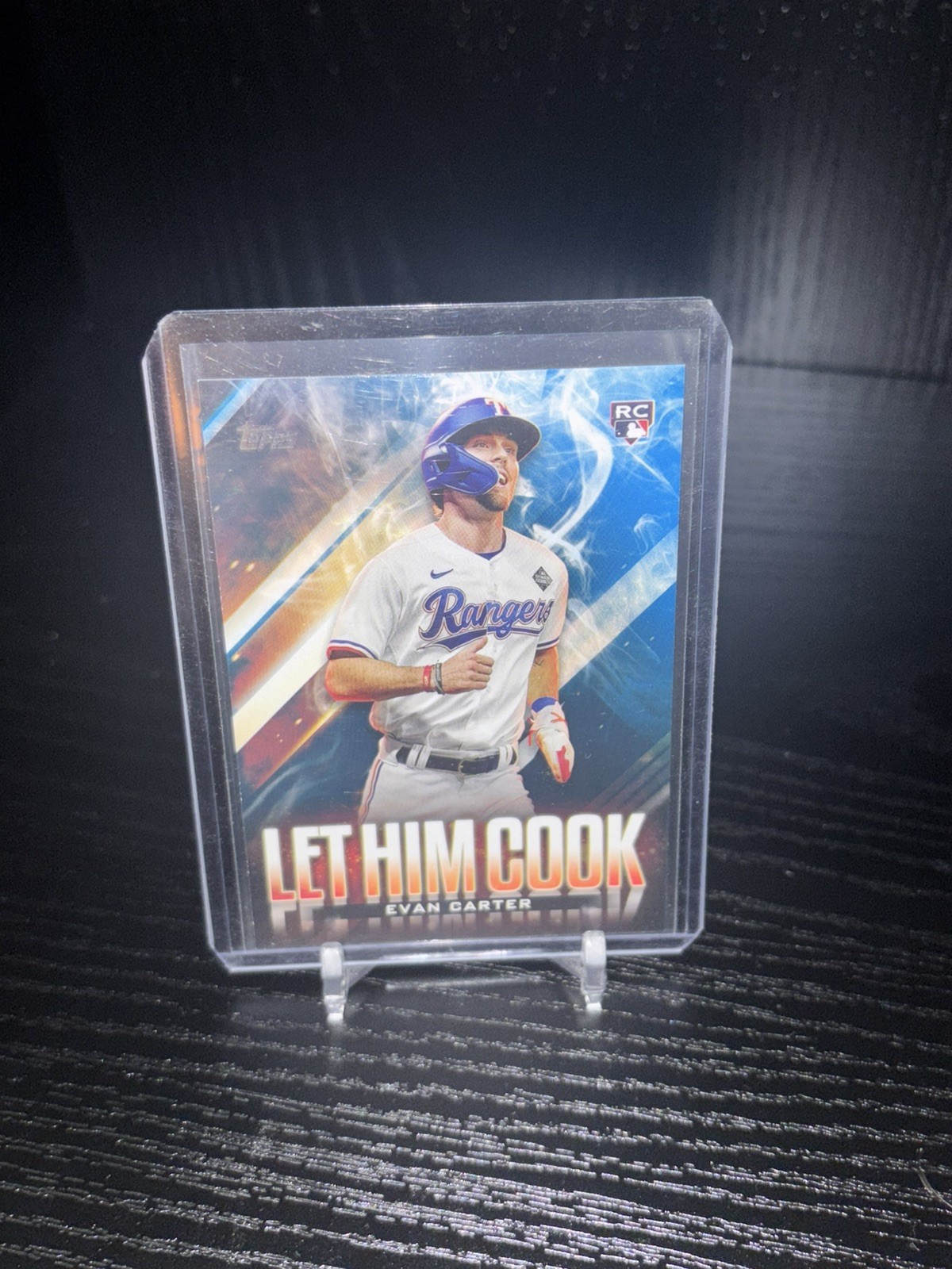 2024 Topps Update Evan Carter Let Him Cook Texas Rangers #LHC-16 Blue Parallel