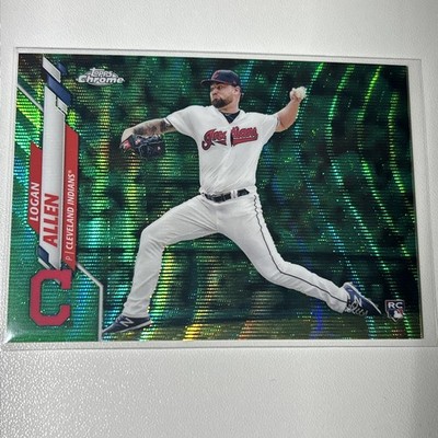 2020 Topps Chrome Green Wave Refractor #d /99 Logan Allen #155 Rookie RC Cle