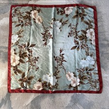 Floral Scarf 34 X 34 Inch 100 Silk Feeling Polyester