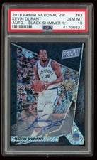 2018 KEVIN DURANT PANINI NATIONAL VIP AUTO-BLACK 1/1 ONE OF ONE PSA GEM MT 10