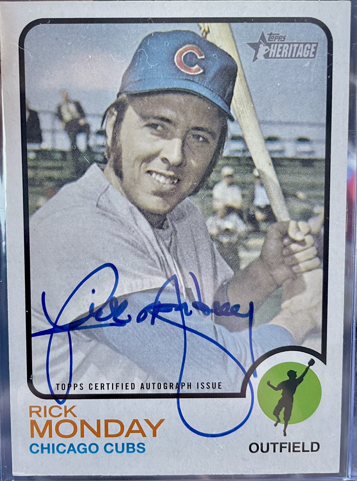 2022 TOPPS HERITAGE REAL ONE RICK MONDAY AUTO SIGNED #ROA-RM CHICAGO CUBS