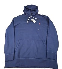  148 POLO RALPH LAUREN Fleece Hoodie Hooded Sweatshirt Navy Blue Mens 2LT New