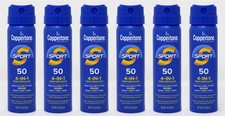 Coppertone Sport Sunscreen Spray SPF 50 Water Resistant 1.6 oz Pack of 6 