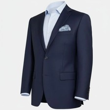TOMMY HILFIGER Mens Blazer Sport Coat 2-Button Jacket 44R Navy Wool Blend