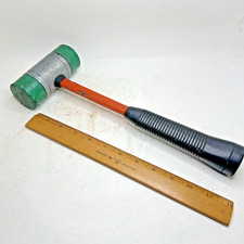 Rare Armstrong Tools 69-019 Soft Face Hammer Green Tips Fiberglass Handle (USA)