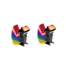 2 Set/24 Gels for Lights Camera Flash Filter Kit Colored Illumination