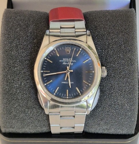 Rolex Oyster Perpetual Air King 14000, 34mm, Blue Sunburst Dial, Beautiful Watch - Picture 13 of 13