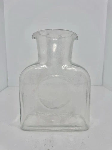Vintage MCM Blenko Glass 384 Crystal Double Spout Water Bottle Pitcher