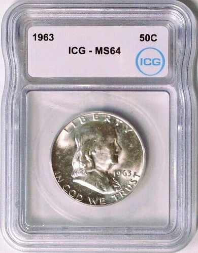 1963 Franklin Half Dollar MS64 ICG #1303