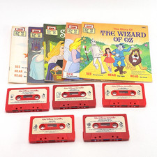 Disney Read Along Books & Cassette Tapes Lot of 5 Books & Tapes - Untested