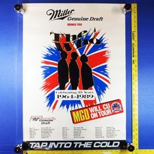THE WHO 25th Anniversary Tour 1989 MGD Miller Beer paper poster 21x30"