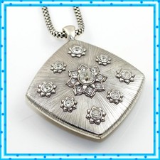 Brighton Eleganza Reversible Crystal Brushed Silver Gold Necklace NWT 92