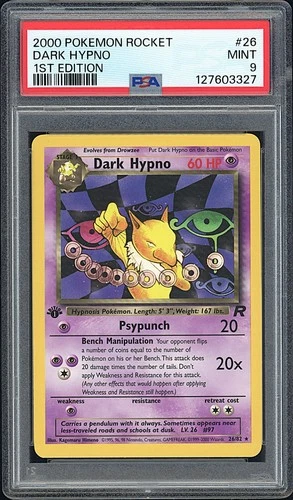 DARK HYPNO 2000 Pokemon Team Rocket 1st Edition #26 - PSA 9
