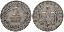 Deutschland - Deutsches Reich 2 Mark 1925-1927 Silber A-J verschiedene Jahrgänge