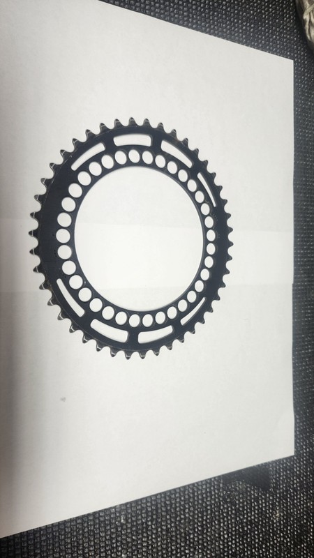 Rotor Q-Ring 44T Oval Inner Chainring 5x130mm 5 Bolt Black Aluminum Used