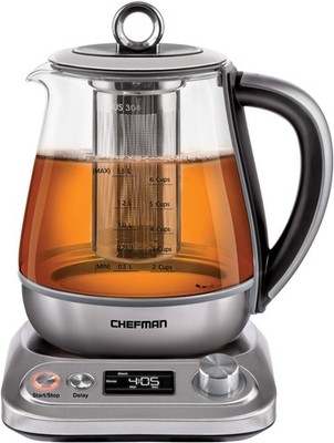Chefman Digital Electric Glass Kettle 6+ Cup Capacity, 1.5 Liter - Team Infuser