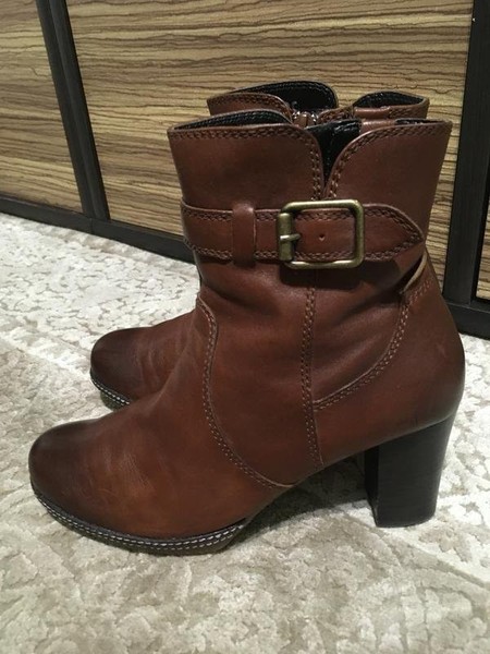 Women Gabor Boots Brown Leather 39.5 #7TDM