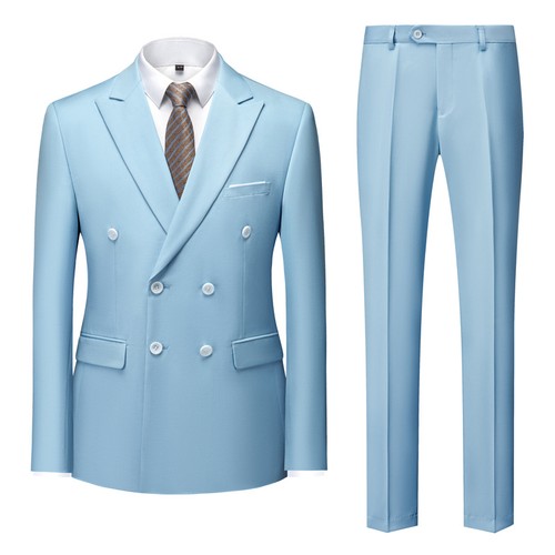 Double Breasted Suit Suit Two Piece Men's Suit Wedding Party Formal Occasion - Picture 11 of 16
