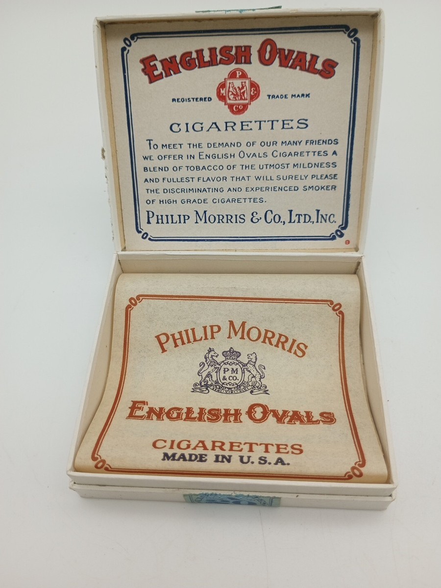 english cigarettes Vintage Philip Morris English Ovals Cigarette Box