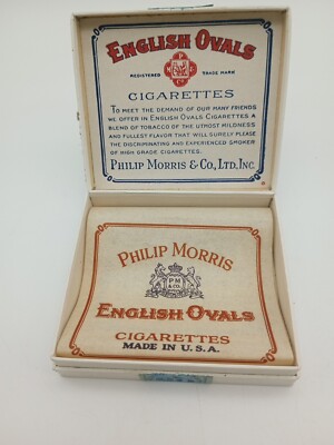 english ovals cigarettes for sale Vintage Philip Morris English Ovals Cigarette Box