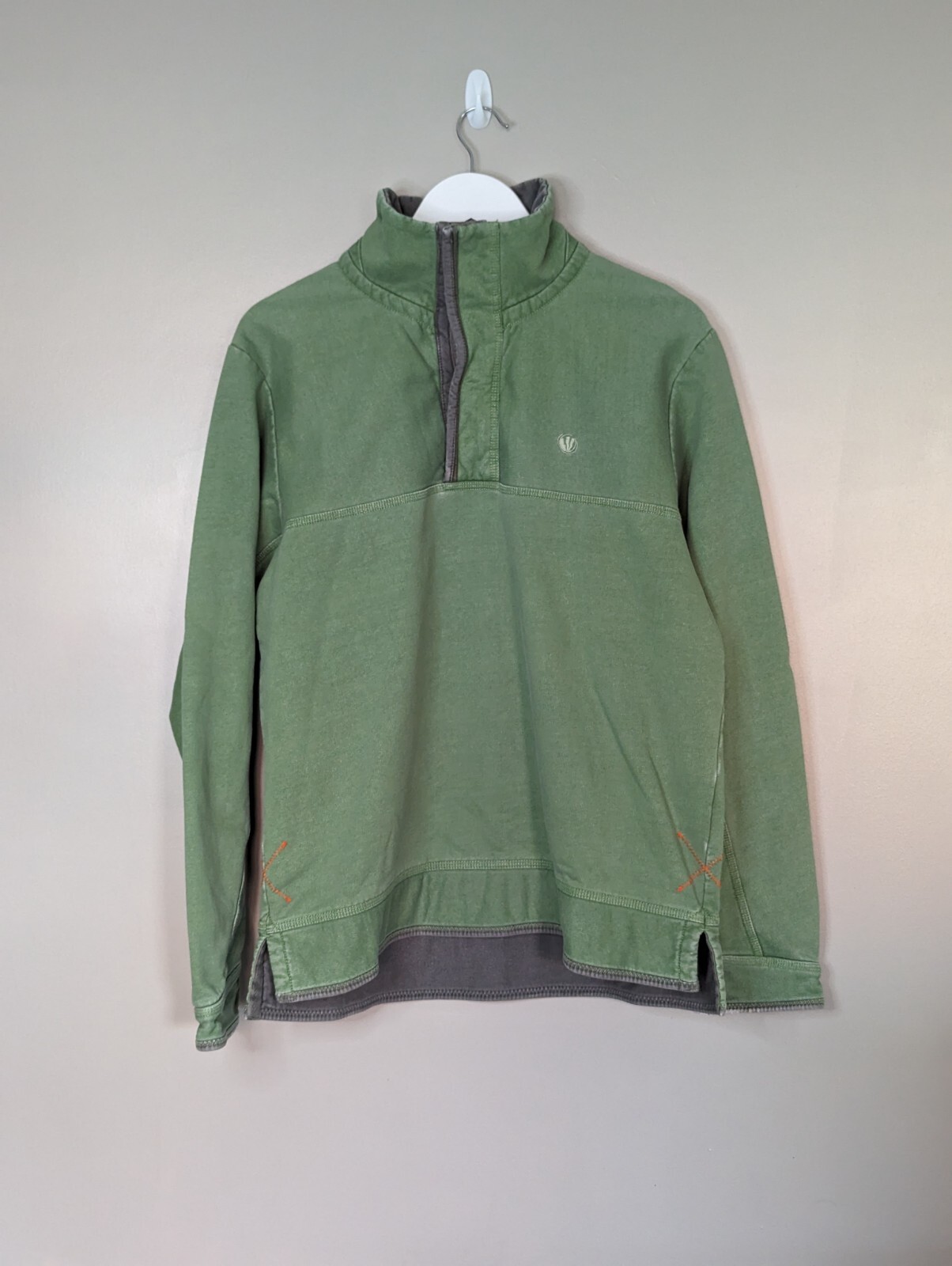 Fat Face 1/4 Quarter Zip Men’s Medium Cotton Sweatshirt Jumper Green