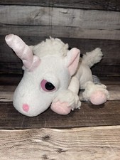 RARE HTF RUSS BERRIE UNICORN SPARKLE STUFFED ANIMAL TOY BIG EYES WHITE PINK 10"