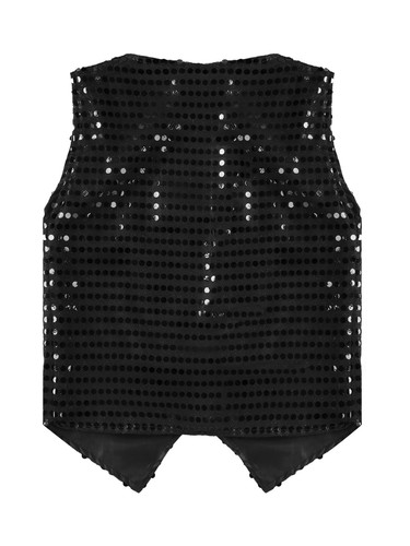 Boy Shiny Vest Waistcoat Disco Sequin Costume Jazz Hip-hop Performance Dancewear - Picture 41 of 106
