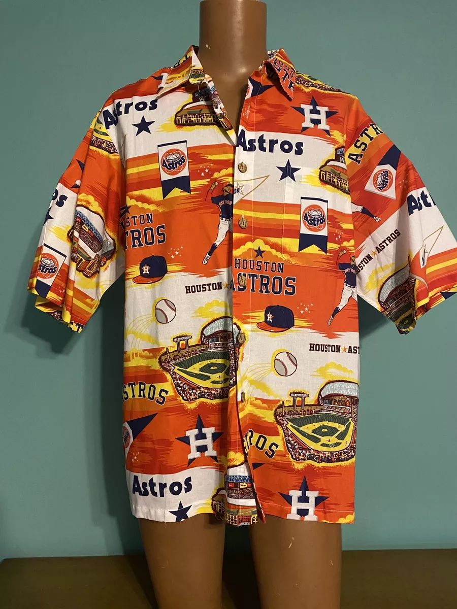 Men's Reyn Spooner Orange Houston Astros Scenic Button-Up Shirt