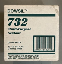 Box Of 12 Dowsil 732 Multi Purpose Silicone Sealant Black(Expired But Brand New)
