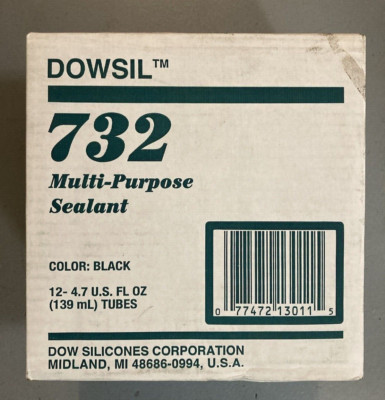 Box Of 12 Dowsil 732 Multi Purpose Silicone Sealant Black(Expired But Brand New)