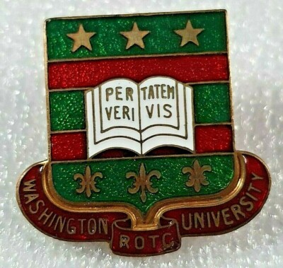 Washington ROTC University Wappen Pin Anstecker USA Emaille - Meyer 1940er Schraubverschluss