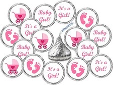 324 Pegatinas Rosa Its a Girl Baby Shower Favores Baby Shower DULCES NO INCLUIDOS