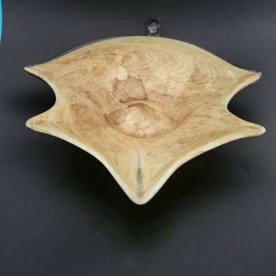 Krosno Jozefina Handarbeit Kunst Glas Blatt Schale / Schale