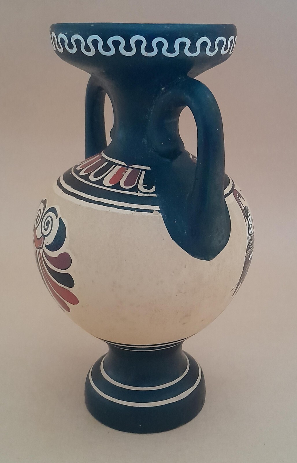 D. Vassilopoulos vintage small bud vase, Greek ceramic vase hand made