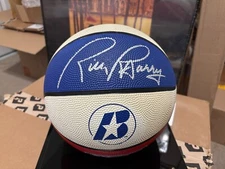 RICK BARRY Autographed ABA Style Basketball "WARRIORS" w/Schwartz COA + Display!