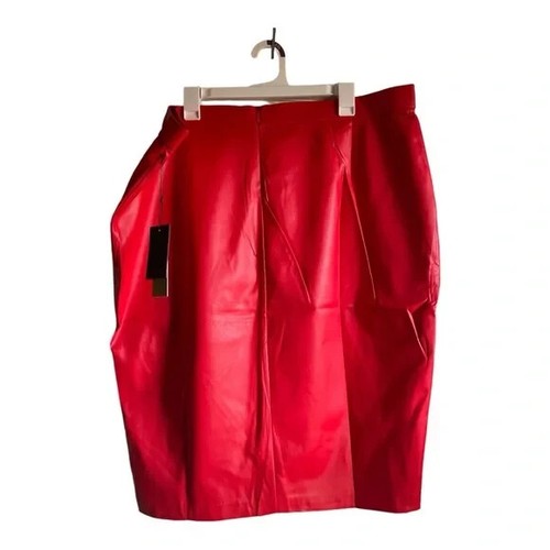 Maree Pour Toi Damen Größe 20 rot Kunstlederrock - Bild 3 von 13