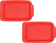 Pyrex 233-PC 3Qt Red Food Storage Replacement Lid 2-Pack 