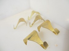 Vintage Iron Picture Rail Hook Moulding Hanging Hooks Hangers Old Brass Plated 5
