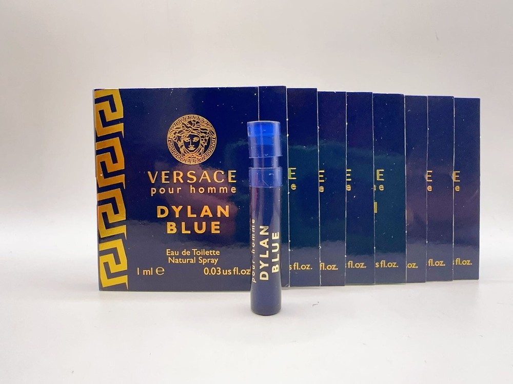 LOT OF 10 Versace Pour Homme DYLAN BLUE EDT Spray Travel (.03 oz / 1 ml*10)