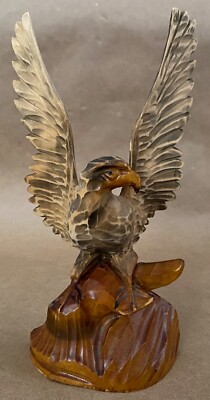 Vintage USSR Wooden Eagle Bird Decorative Collectible Rare Bird Figure