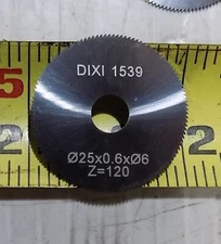DIXI POLYTOOL Carbide Split Saw 6mm ID X 25mm OD X 0.6mm Thick X 120 Teeth, 1 Pc