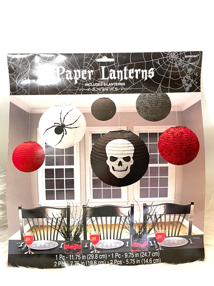 Halloween Paper Lanterns Amscan 11.75" 9.75" 7.75" 5.75"