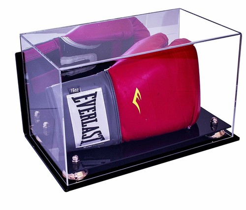 Acrylic Boxing Glove Display Case w/ Mirror, Wall Mount & Gold Risers(A011-WMGR) - Picture 3 of 4